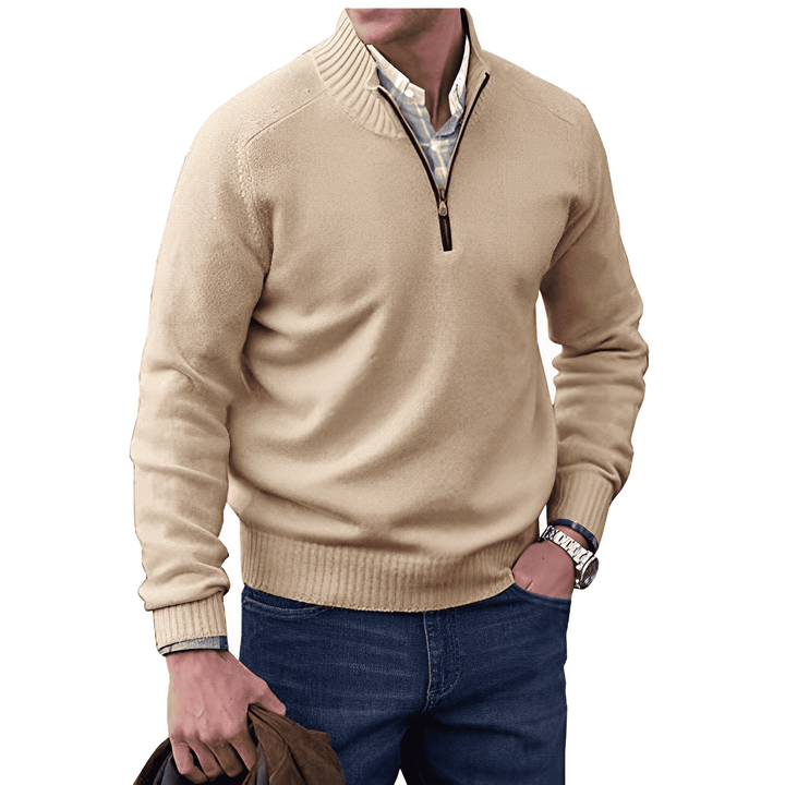 Luxurious Cashmere Men's Sweater with Zipper - Lucas