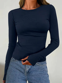 Women's Long Sleeve Top with Crew Neck for Autumn & Winter – Vivienne