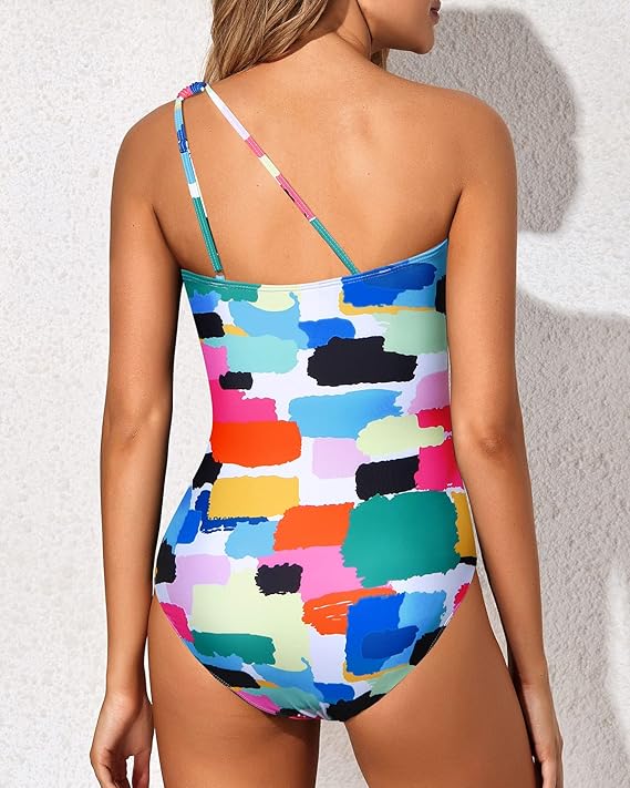 Bañador de mujer con diseño de un solo hombro y control de abdomen – Valeria