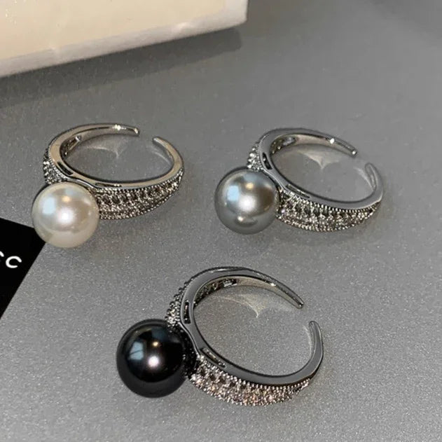 Vintage Open Pearl Ring – Elara