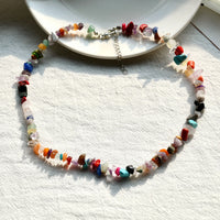 Stylishly Shaped Polished Crystal Necklace - Lina
