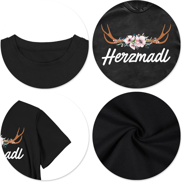 Damen Kurzarm Herzmadl T-Shirt – Lena Oktoberfest 2025