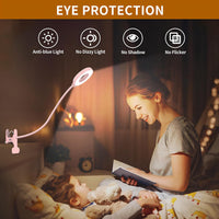 3 farvetilstande LED skrivebordsklemme lampe med fleksibel svanehals – Selvara (1+1 GRATIS)