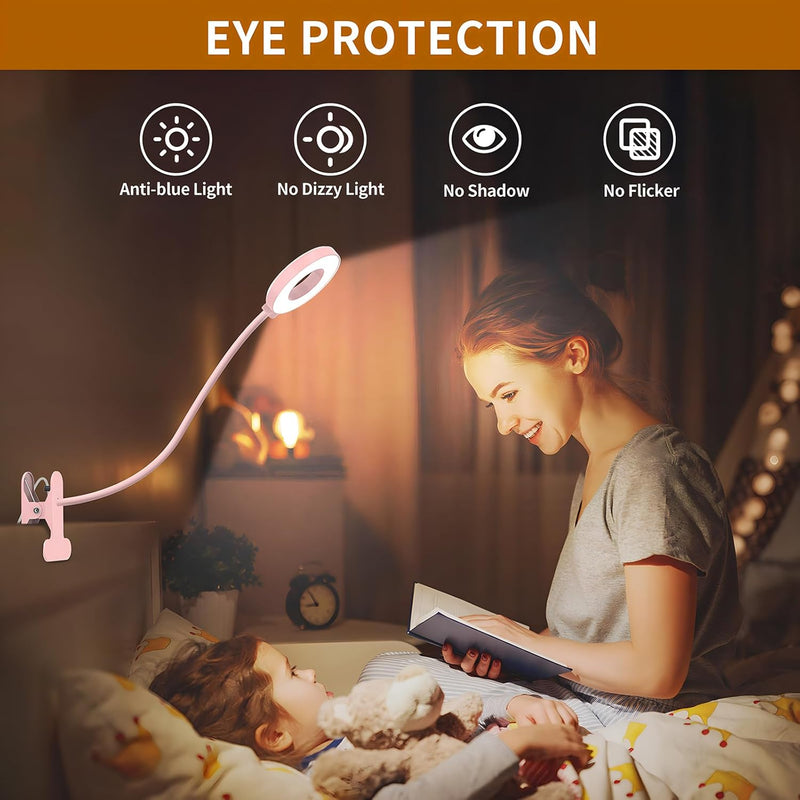 3 farvetilstande LED skrivebordsklemme lampe med fleksibel svanehals – Selvara (1+1 GRATIS)