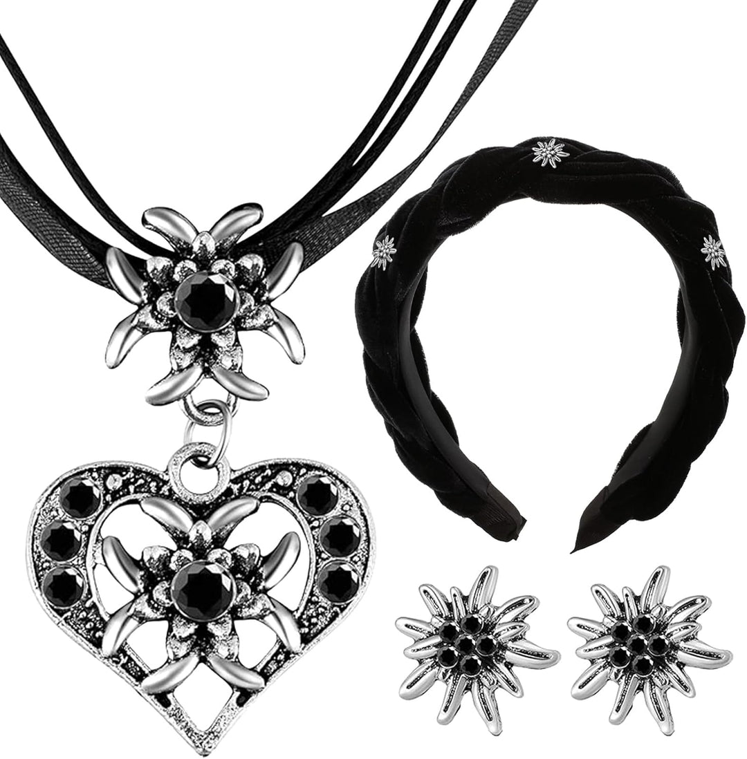Conjunto de joyería Edelweiß con perlas – TrachtenZauber Oktoberfest 2025