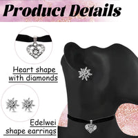 Conjunto de joyería Edelweiß con colgante de corazón – WiesnGlanz Oktoberfest 2025