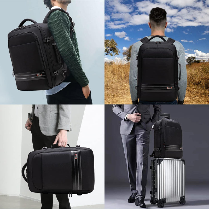 Utvidbar 45–55L vanntett reise-ryggsekk med 46,5 cm laptoplomme