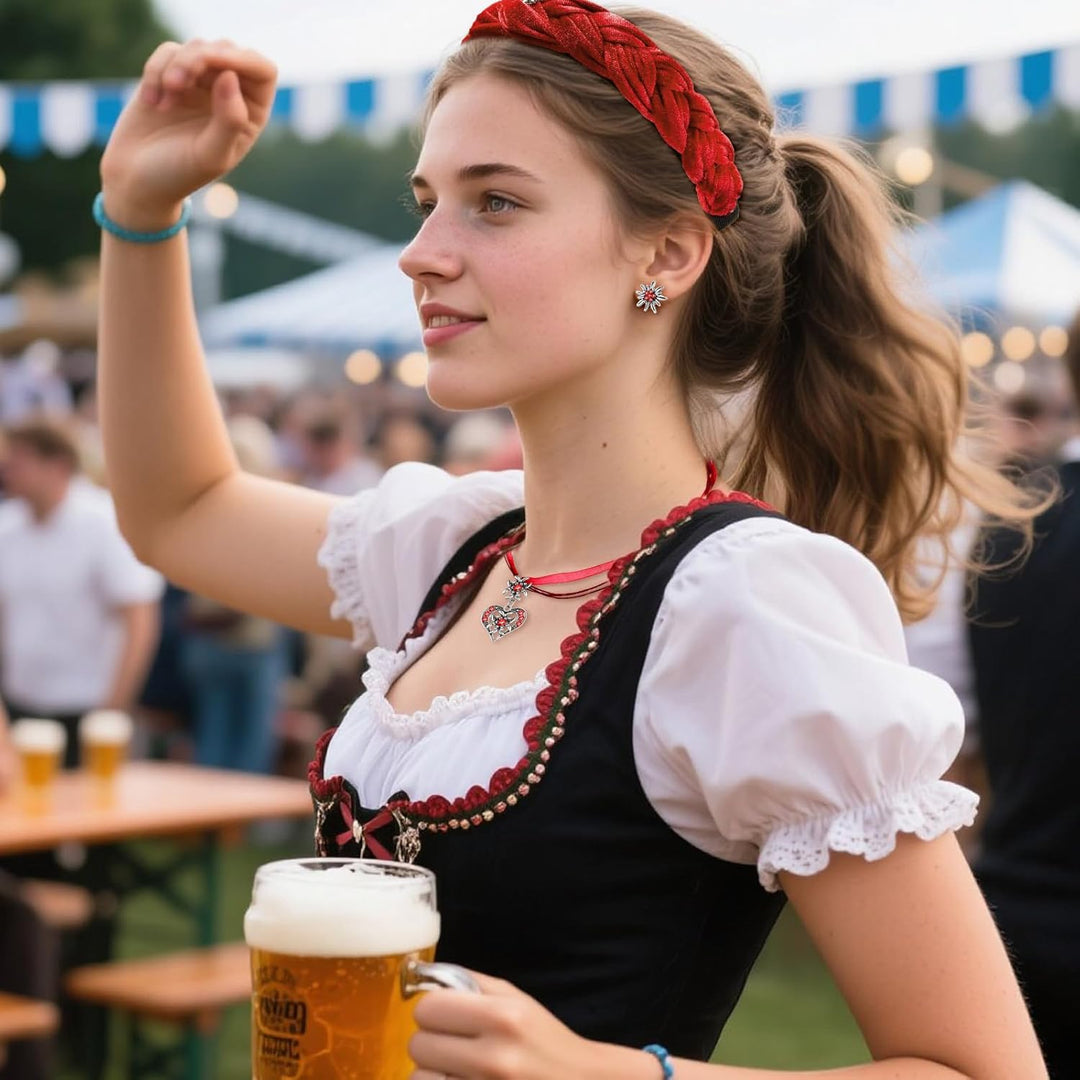 Conjunto de joyería Edelweiß con perlas – TrachtenZauber Oktoberfest 2025
