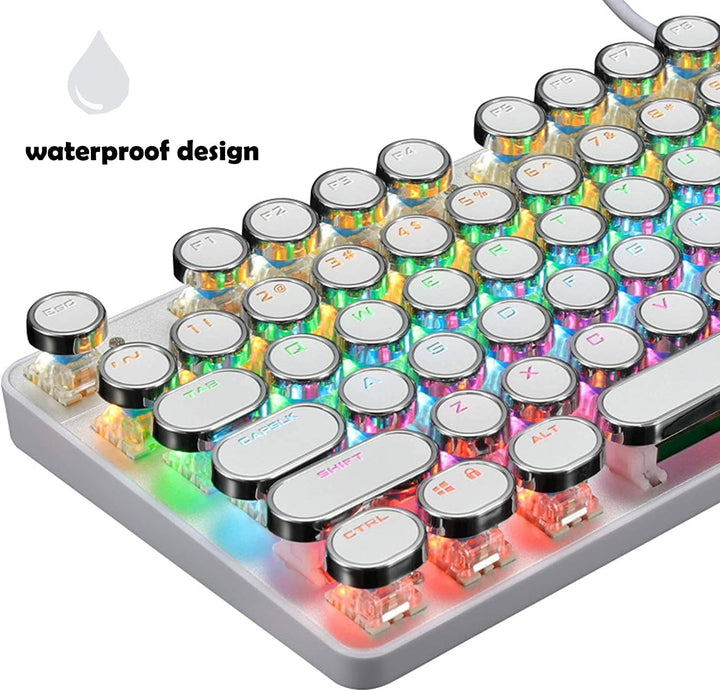 87-tasters mekanisk gaming-tastatur RGB baggrundsbelyst blå kontakter