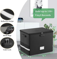 Fireproof Storage Case for Vinyl Records – Waterproof Organizer for 150+ 12-Inch Vinyl Records – Arcion