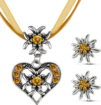 Edelweiss Jewelry Set with Heart Pendant – AlpenGlück Oktoberfest 2025