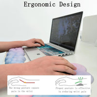 Cloud-shaped ergonomic wrist rest with mouse pad and coaster – Zeyora