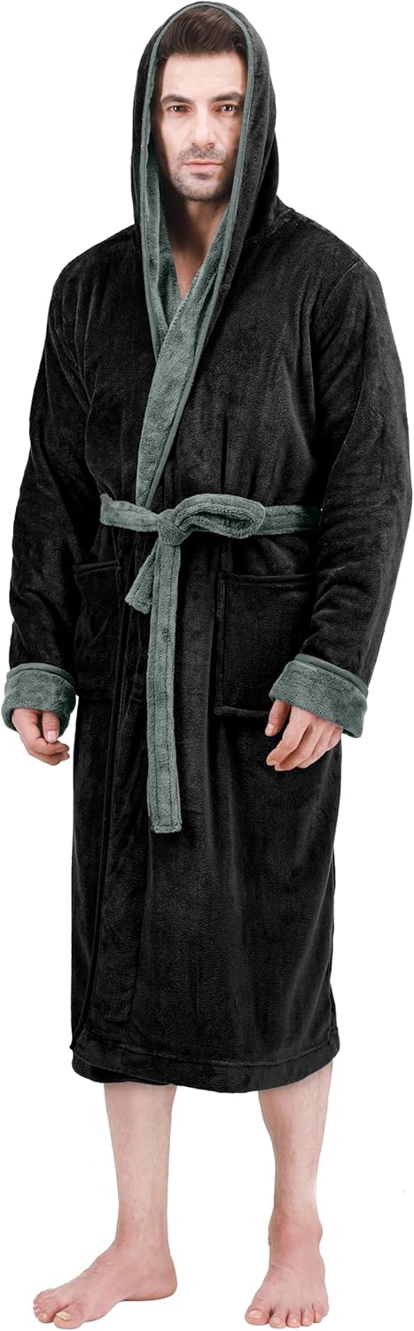Komfortabel herre fleece badekåbe - Harry