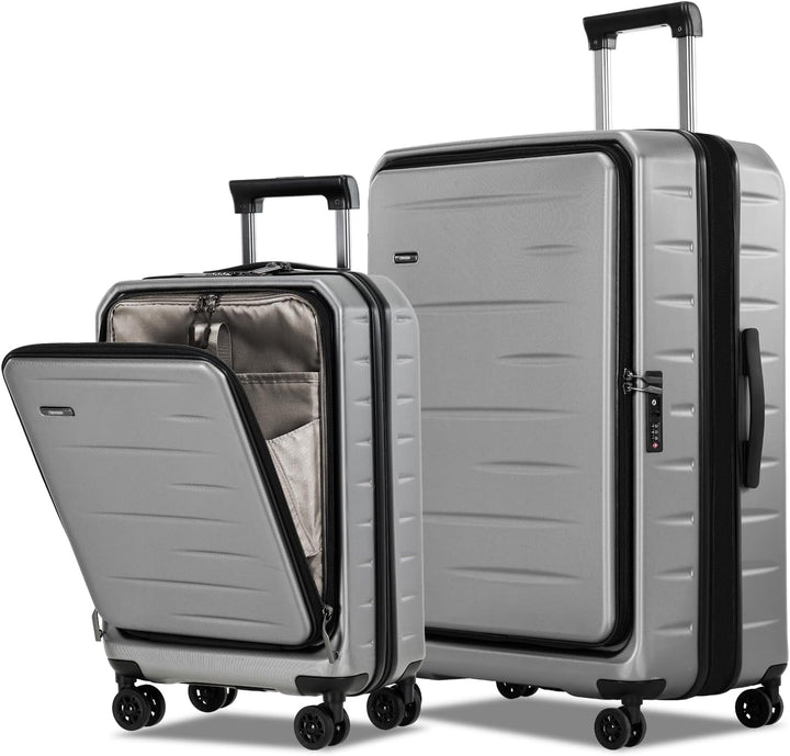 Maleta rígida expandible con compartimento frontal y cerradura TSA