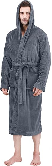 Komfortabel herre fleece badekåbe - Harry
