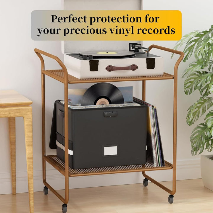 Fireproof Storage Case for Vinyl Records – Waterproof Organizer for 150+ 12-Inch Vinyl Records – Arcion