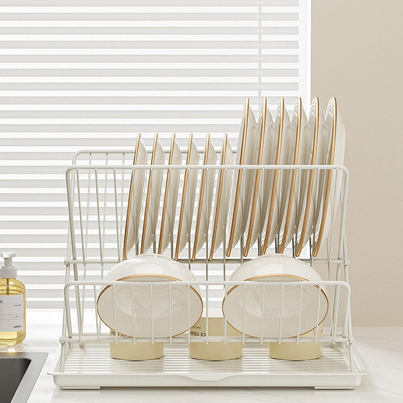 Foldable Dish Drainer – 2-Tier Kitchen Rack with Removable Tray – Kelvra