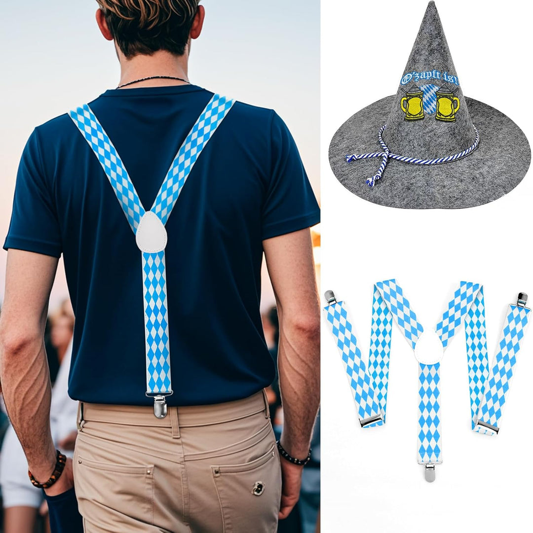 Conjunto tradicional con sombrero y tirantes – WiesnHeld Oktoberfest 2025