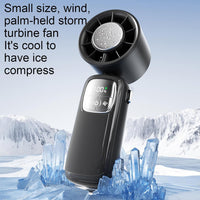 Portable Foldable Hand Fan with LED Display 100 Speeds