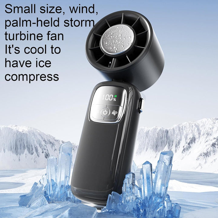 Portable Foldable Hand Fan with LED Display 100 Speeds