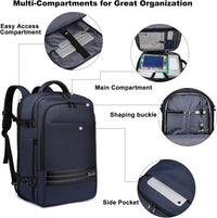 Utvidbar 45–55L vanntett reise-ryggsekk med 46,5 cm laptoplomme