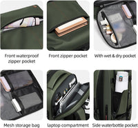 Erweiterbarer und wasserdichter Reiserrucksack mit Vakuumkompression – Arvid