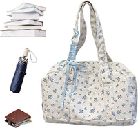 Bow Duffle Bag – Große Canvas-Wochenendtasche mit Bandakzent – Floria