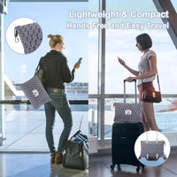 Packable Flanell-Reise-Decke mit Kissentasche und Gepäckschlitz – Trevora