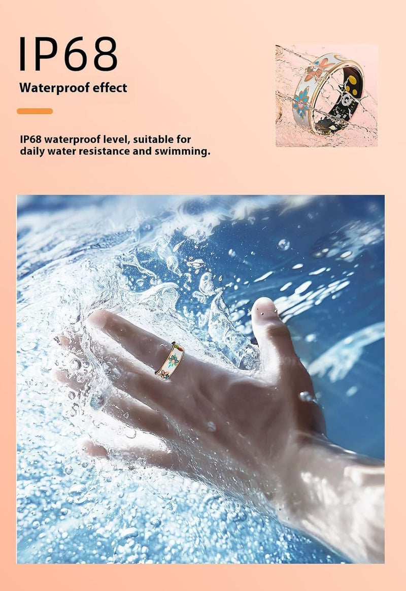 Smart Enamel Wellness Ring – Fitness- und Schlaftracker für iOS & Android – Aurina