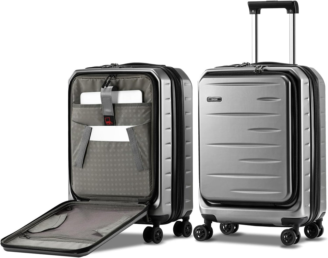Maleta rígida expandible con compartimento frontal y cerradura TSA