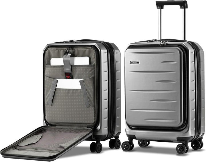Maleta rígida expandible con compartimento frontal y cerradura TSA