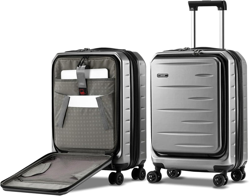 Maleta rígida expandible con compartimento frontal y cerradura TSA