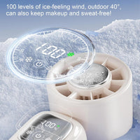 Portable Foldable Hand Fan with LED Display 100 Speeds