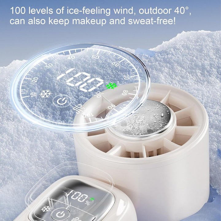 Portable Foldable Hand Fan with LED Display 100 Speeds