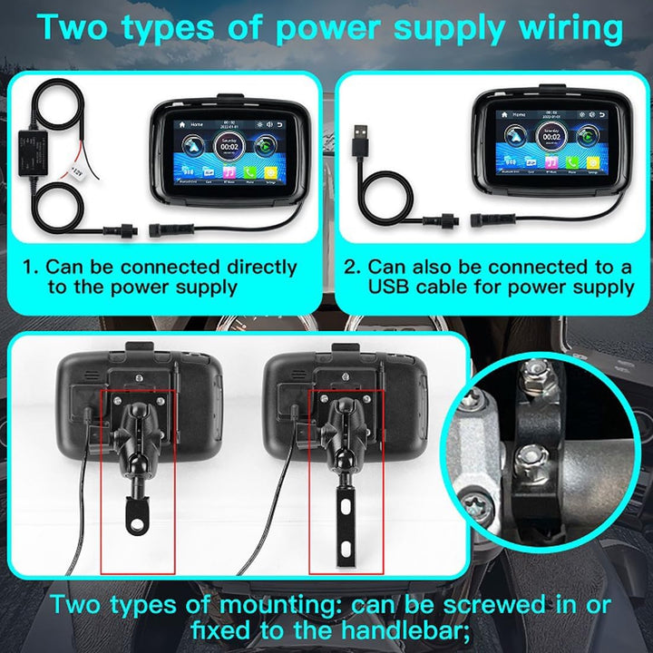 Portable Motorcycle Monitor with 5" (12.7 cm) IPS Screen – RideMate