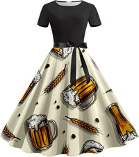 Beer Mug & Pretzel Dress with Waistband – Anna Oktoberfest 2025