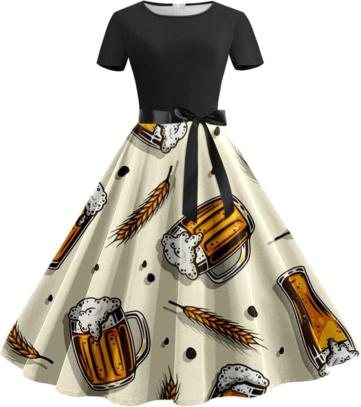 Beer Mug & Pretzel Dress with Waistband – Anna Oktoberfest 2025