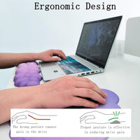 Cloud-shaped ergonomic wrist rest with mouse pad and coaster – Zeyora