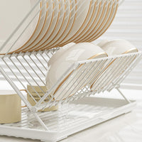 Foldable Dish Drainer – 2-Tier Kitchen Rack with Removable Tray – Kelvra