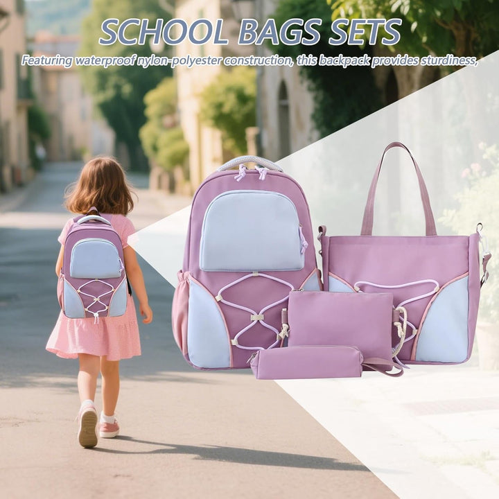 School Backpack Set – Large Volume Backpack for Students with Pencil Case and Pockets – Nivora