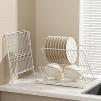 Foldable Dish Drainer – 2-Tier Kitchen Rack with Removable Tray – Kelvra