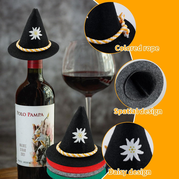 Mini traditional felt hats in a colorful 12-piece set – EdelweißGaudi Oktoberfest 2025