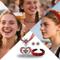 Conjunto de joyería Edelweiß con perlas – TrachtenZauber Oktoberfest 2025