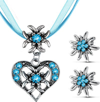 Edelweiss Jewelry Set with Heart Pendant – AlpenGlück Oktoberfest 2025
