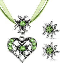 Conjunto de joyería Edelweiß con colgante de corazón – AlpenFrische Oktoberfest 2025