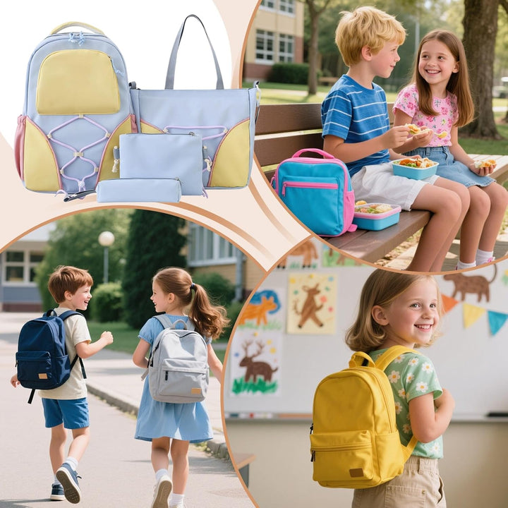 School Backpack Set – Large Volume Backpack for Students with Pencil Case and Pockets – Nivora