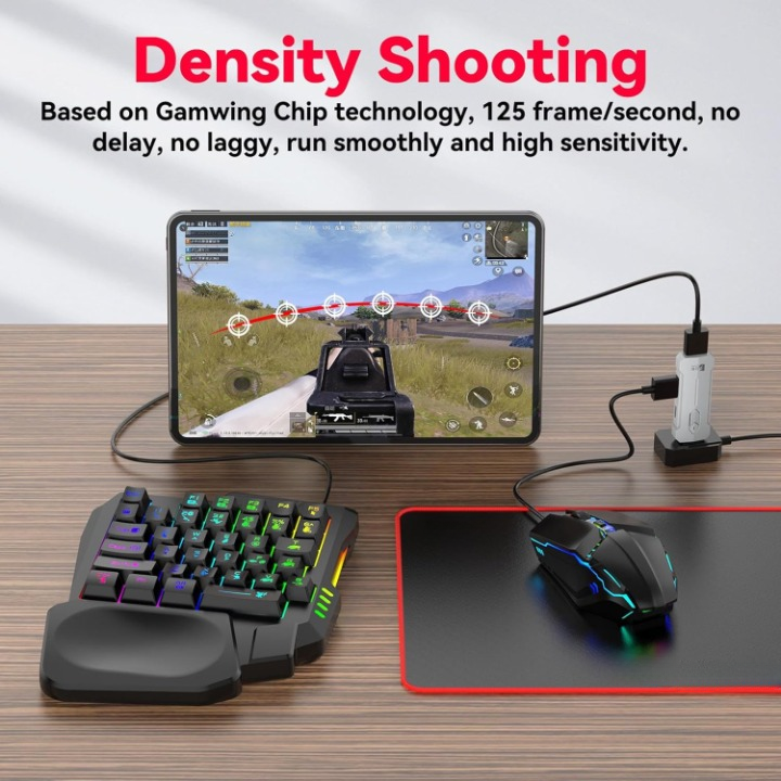 RGB Gaming-Tastatur und Maus-Combo – Ergonomisches Controller-Adapter-Set – Zyvorn