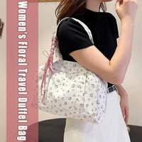 Bow Duffle Bag – Große Canvas-Wochenendtasche mit Bandakzent – Floria