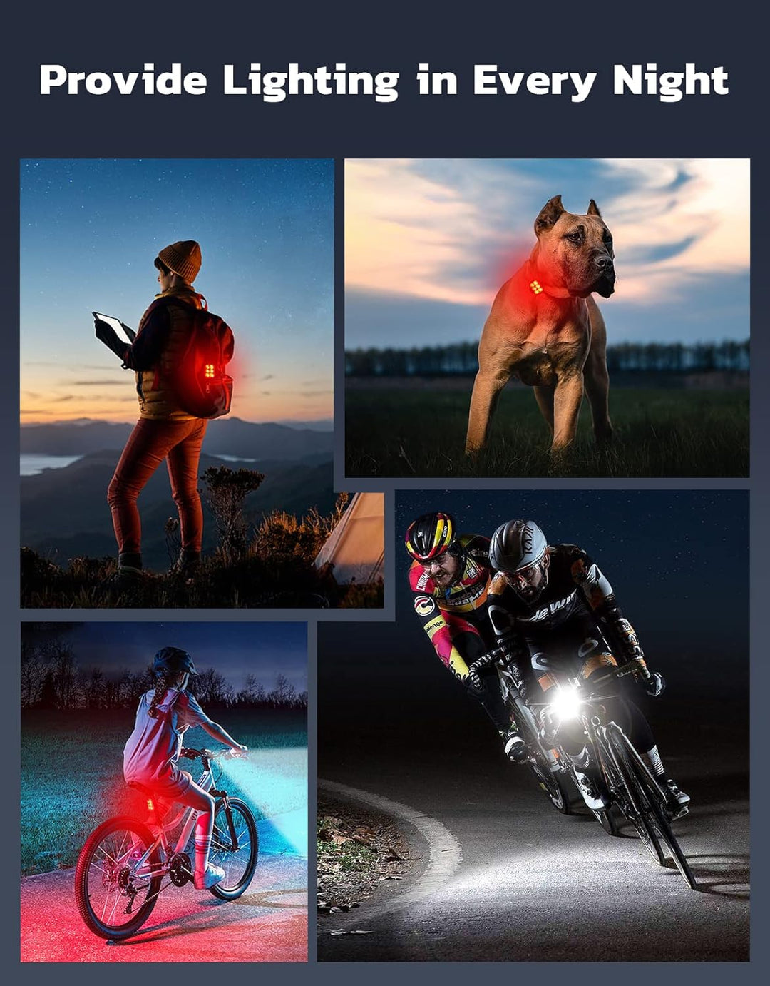 Ultra slim USB rechargeable bicycle lights set with 4+6 modes – SlimBeam