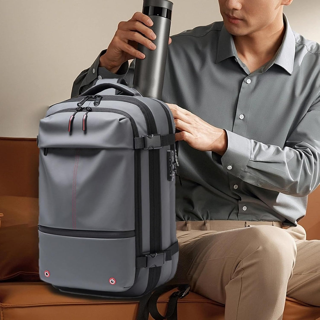 Air Vacuum Cleaner Backpack – Expandable 60L Waterproof Travel Bag with Laptop Compartment – Trivora